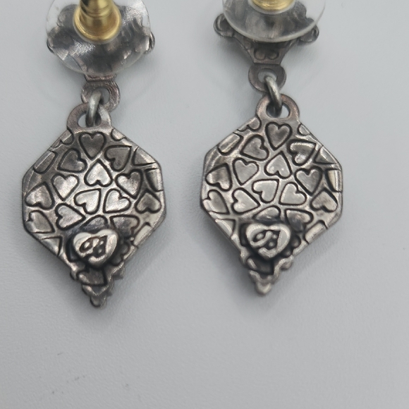 Brighton Silver and Gold Flur Des Lis Dangle Earrings - Picture 8 of 9